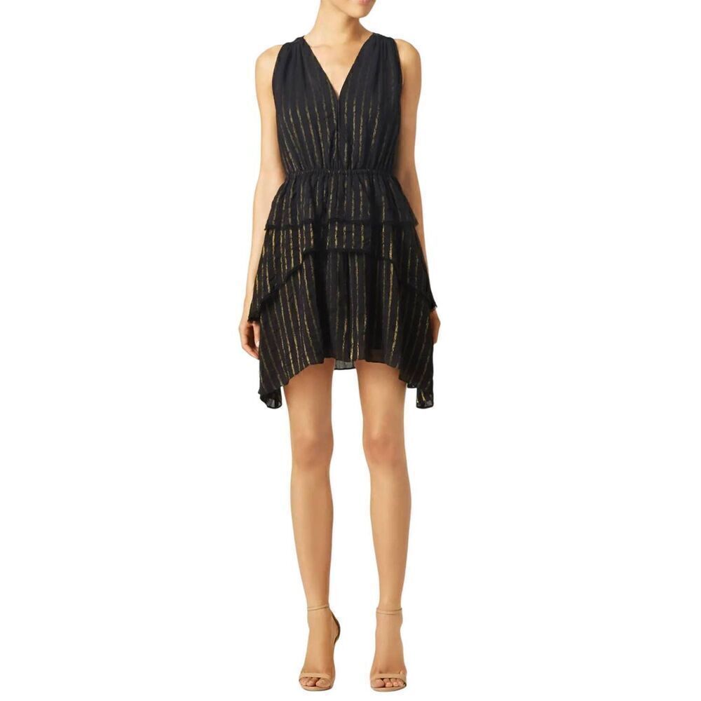 Derek Lam 10 Crosby Jackie black/gold dress size 00